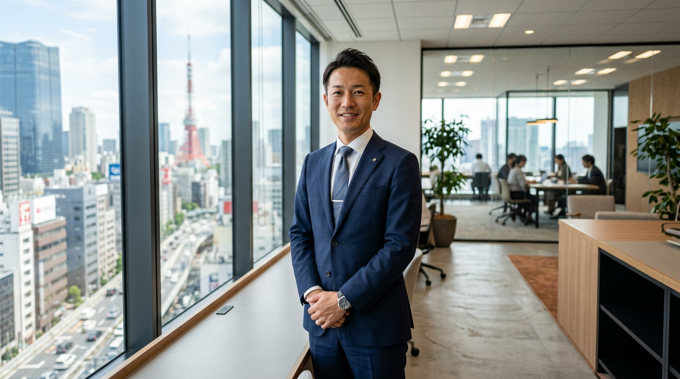 NanoBanana 2 で生成した 東京オフィスのビジネスパーソン