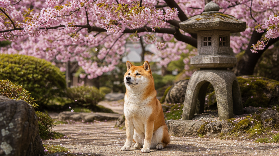 GPT Image 2 で生成した 日本庭園の柴犬