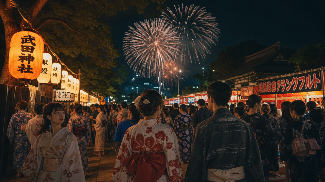 GPT Image 2 で生成した 夏祭りと花火