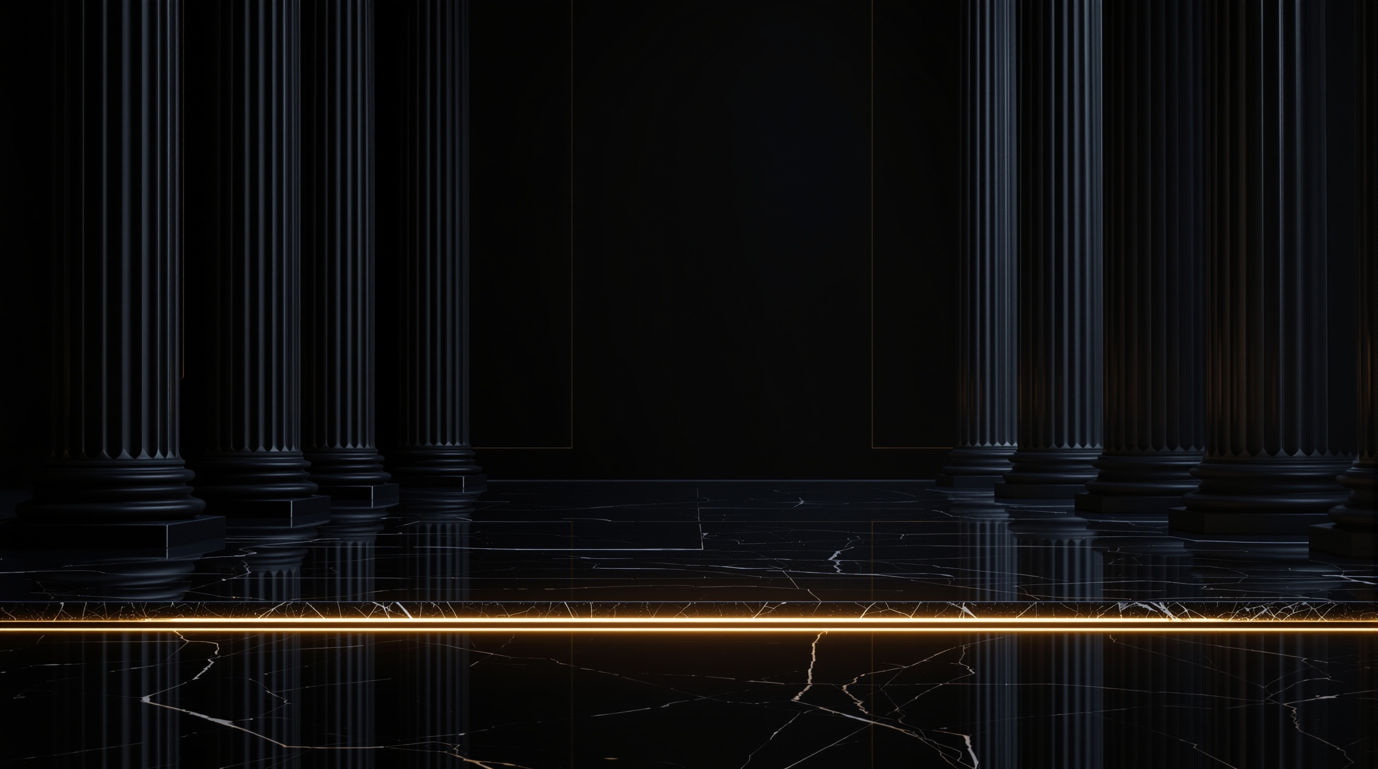 an empty government-style hall: tall fluted marble columns, polished marble floor and a low marble plinth bearing a minimalist, unmarked gold-sealed b — editorial cover artwork for the Knightron story on UK Critical Third Parties: Direct Oversight Starts 13 July 2