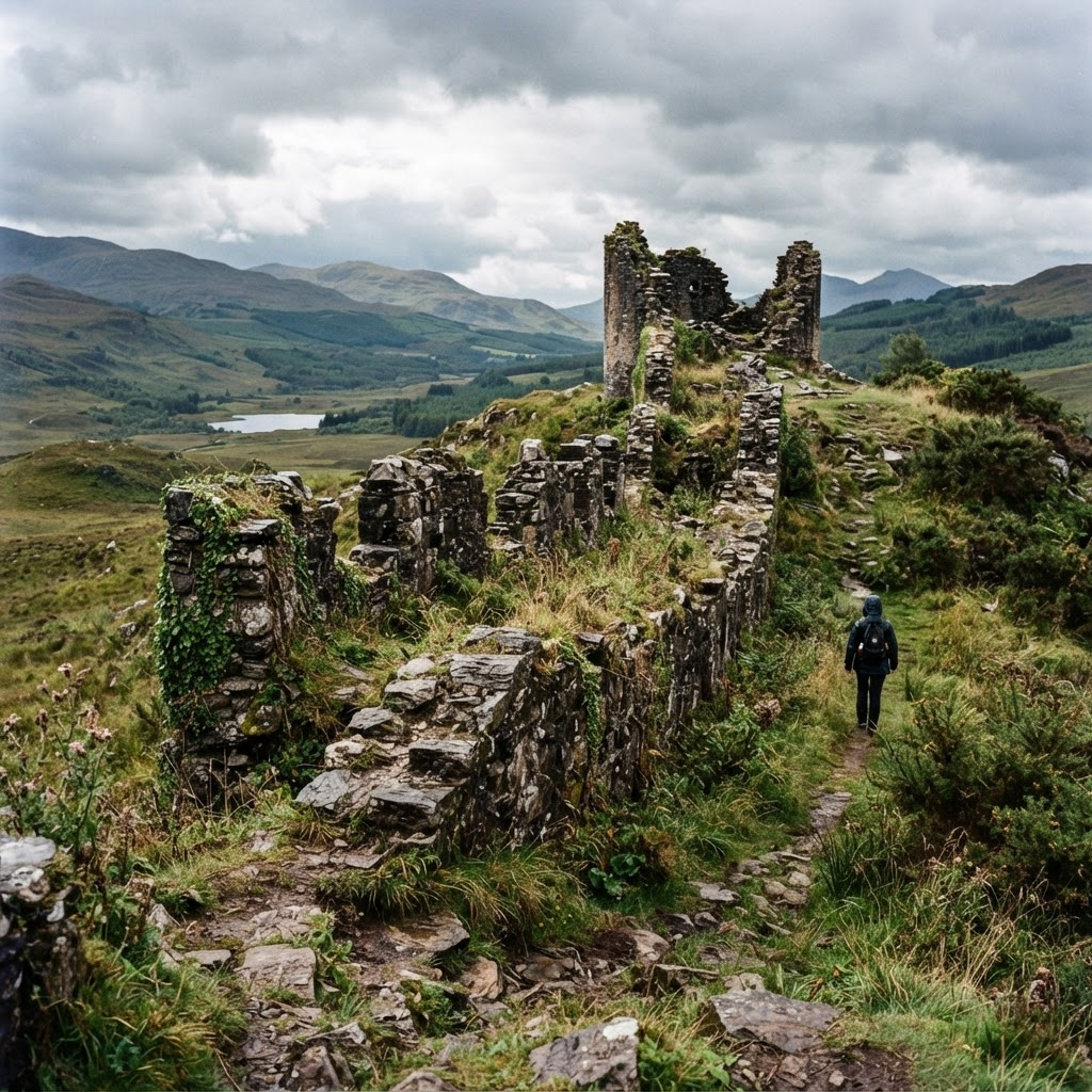 Castle wall ruined low