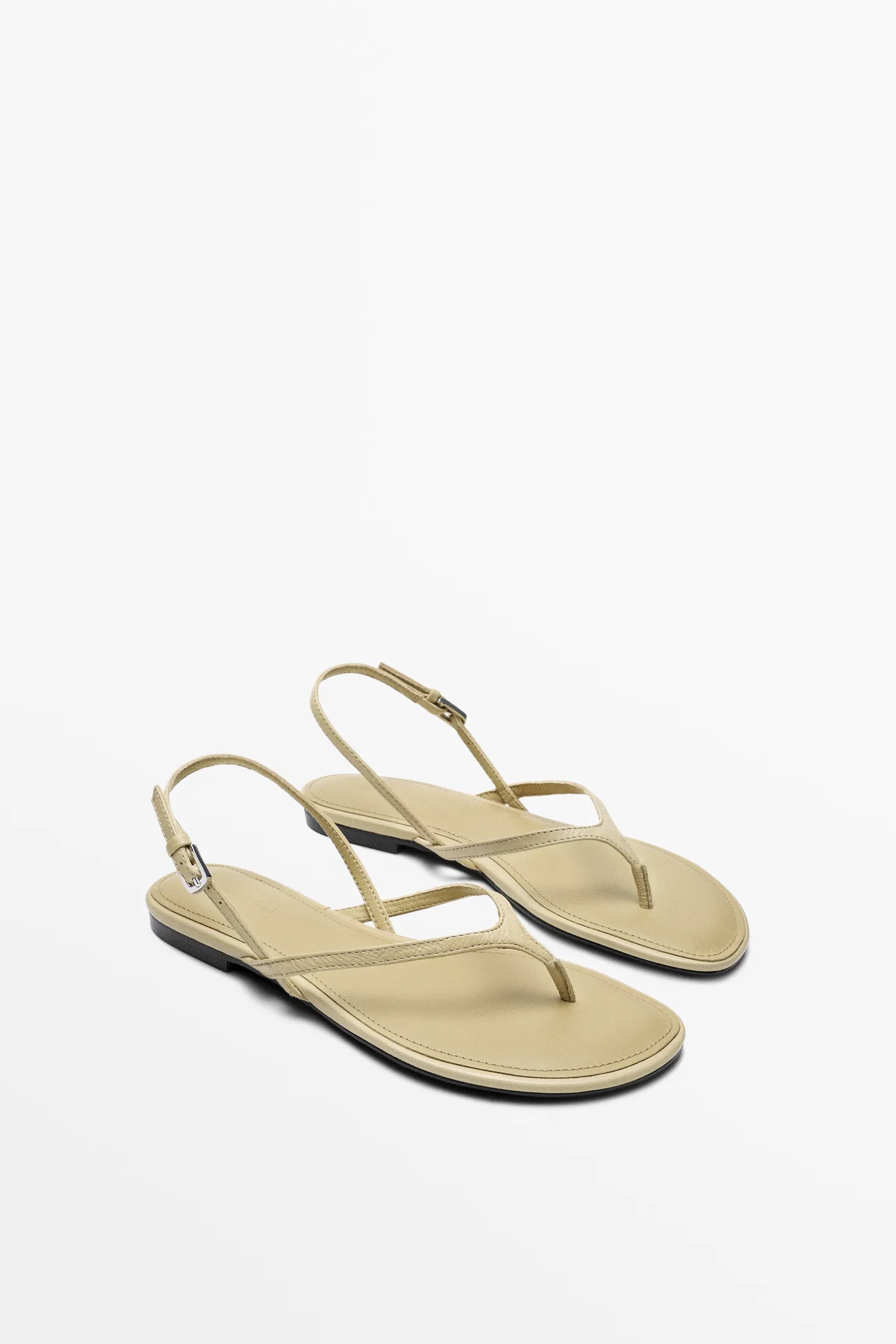Massimo Dutti, FLAT LEATHER SANDALS