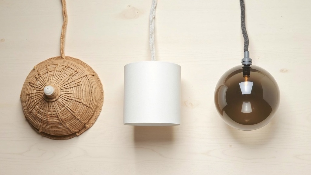 Three pendant shade options for renter-friendly lighting compared side by side