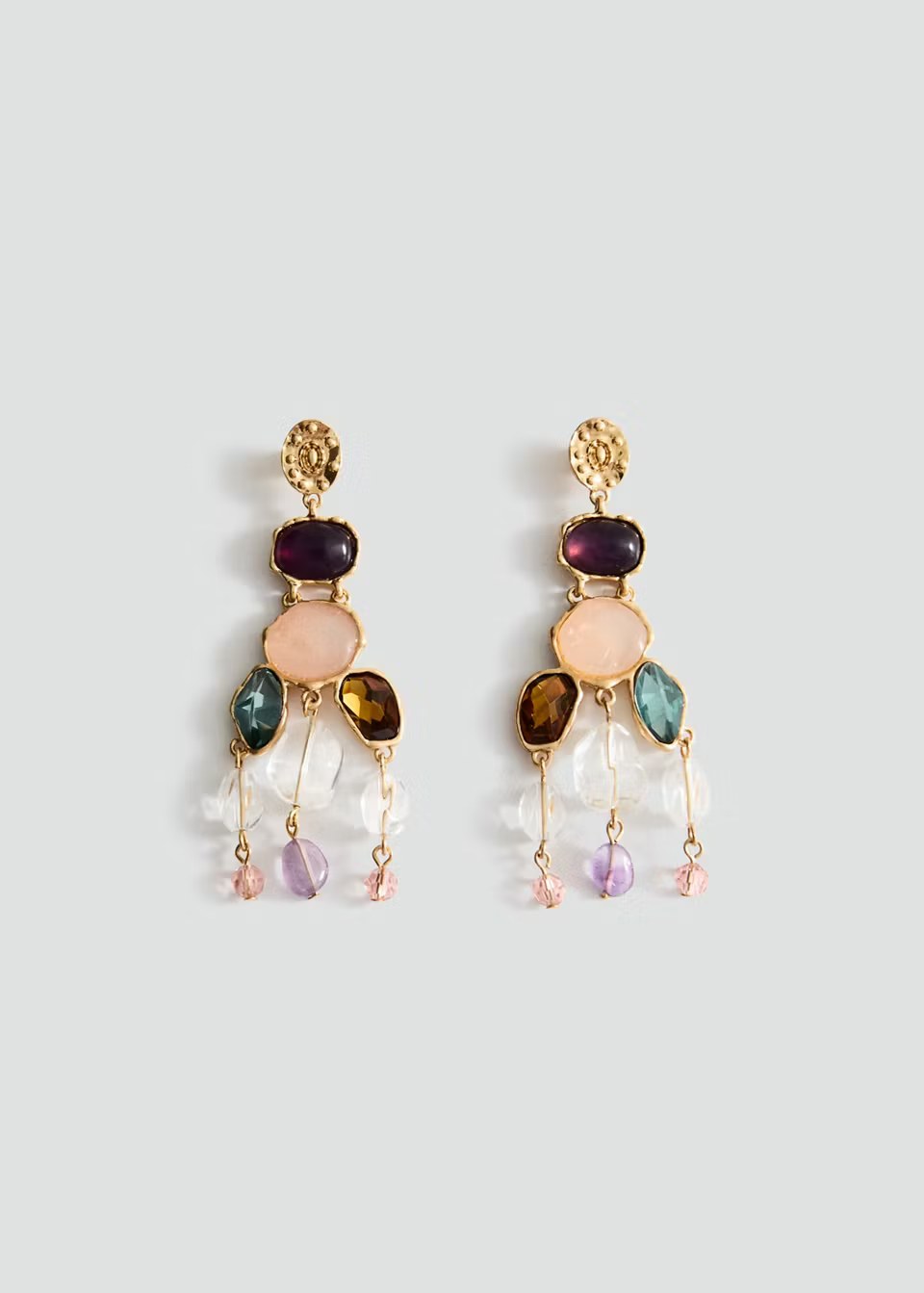 Mango, LONG STONE EARRINGS