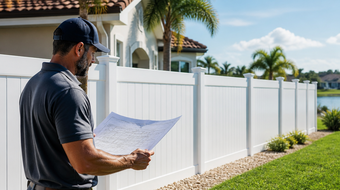 Hero image vinyl fence installation contractor hero image for How a Vinyl Fence Installation Contractor Plans, Builds, and Protects Your Florida Fence