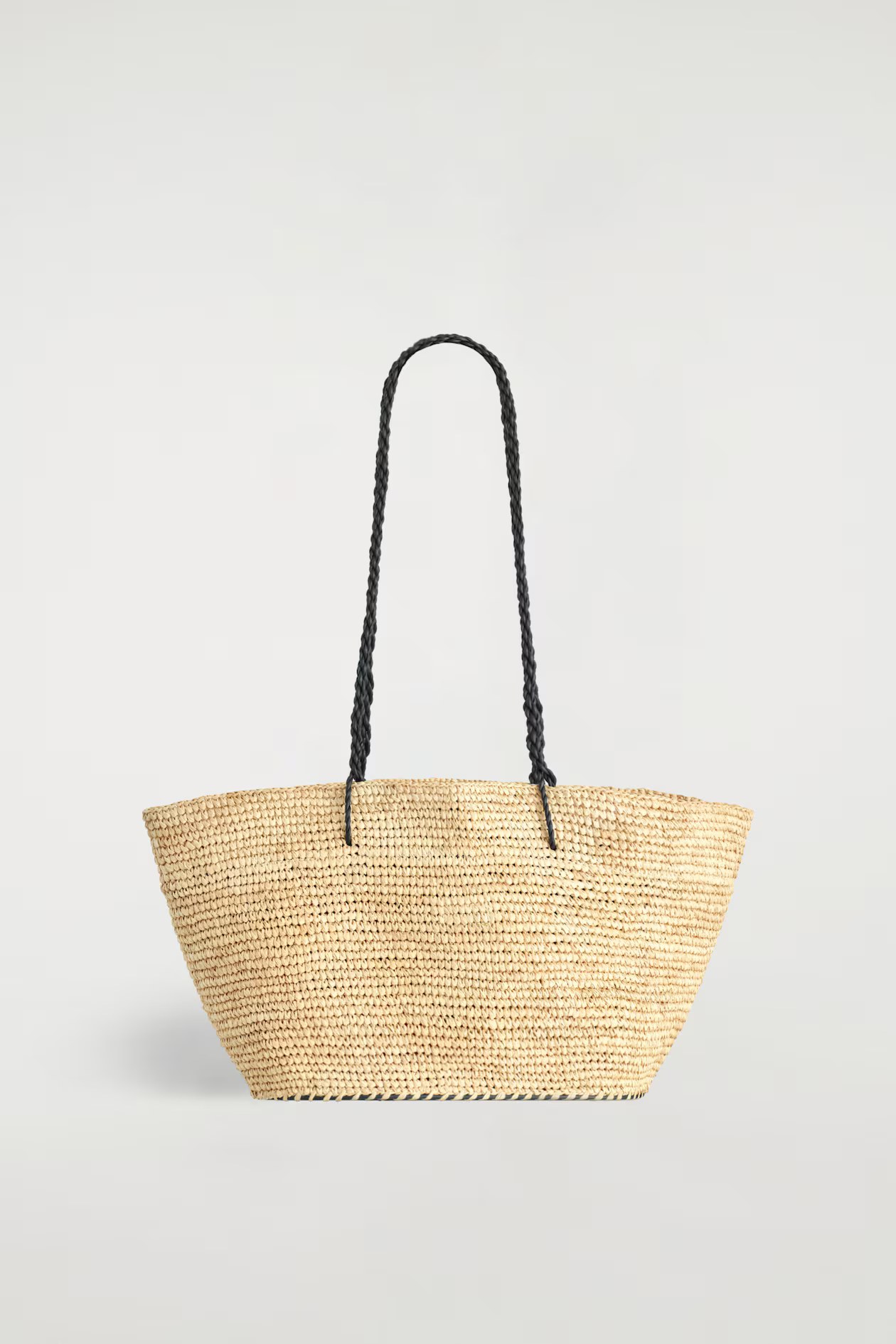 COS, RIVIERA HAND-WOVEN TOTE BAG - STRAW
