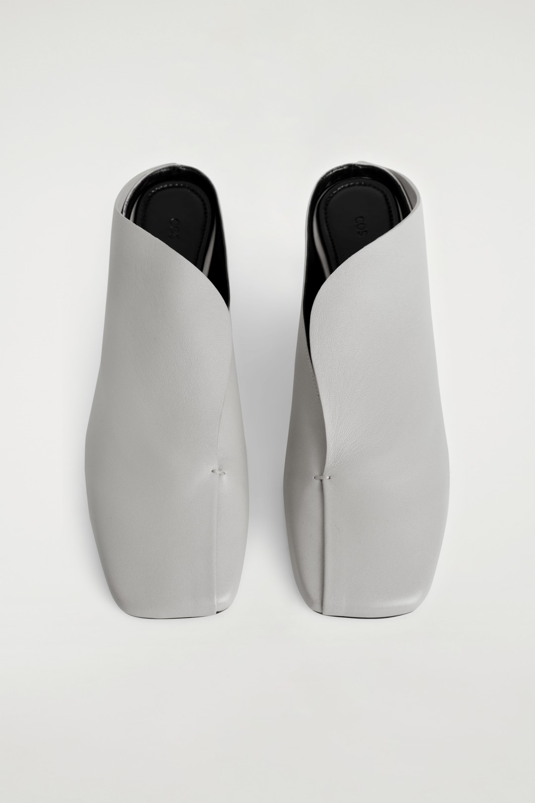 COS, DRAPED LEATHER KITTEN-HEEL MULES