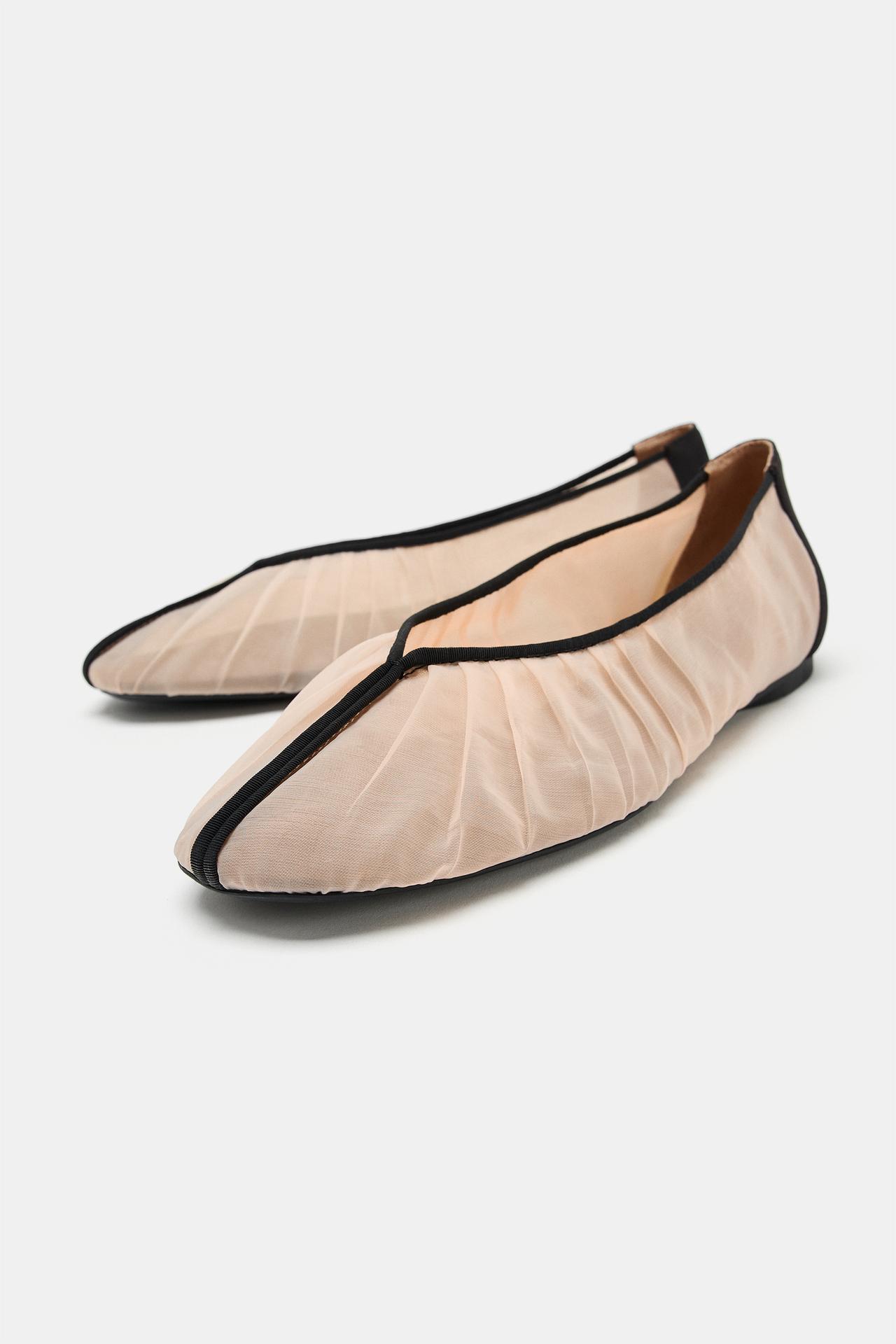 ZARA, MESH FLAT BALLET FLATS