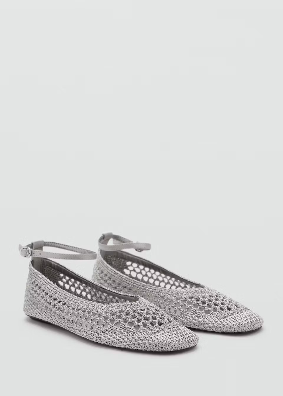 Mango, CROCHETED BALLET FLATS WITH ANKLE STRAP