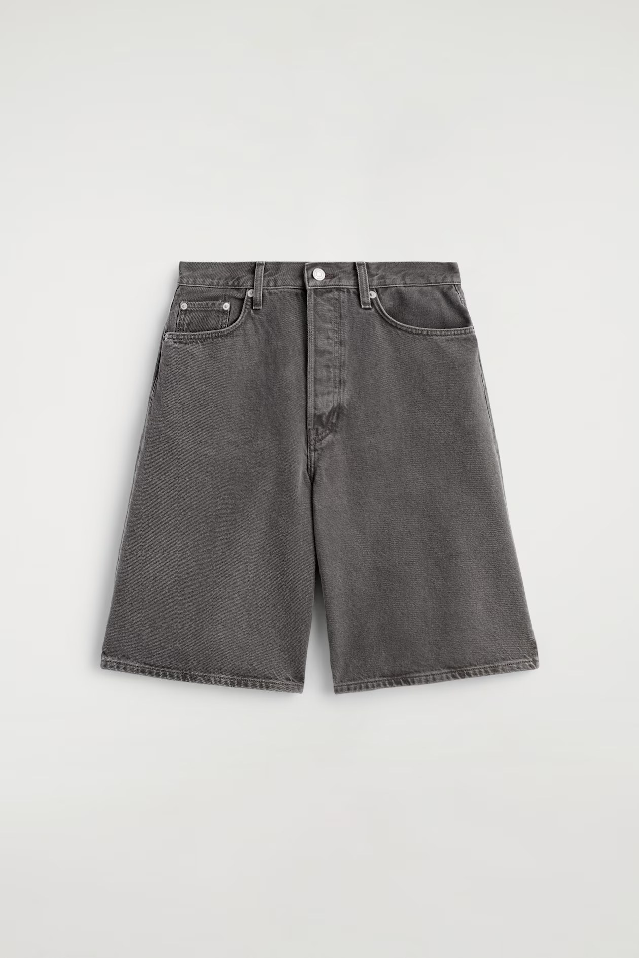 COS, KNEE-LENGTH DENIM SHORTS