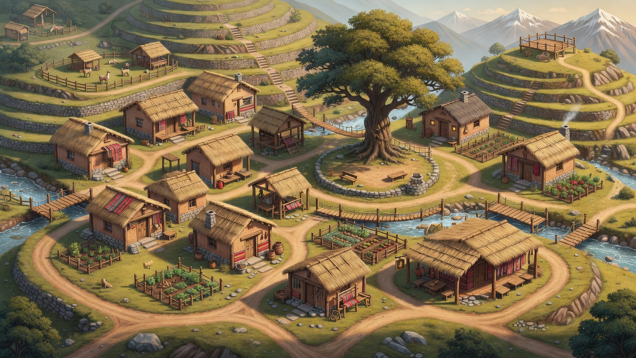 Llama Village Layout Map (1 / 2)