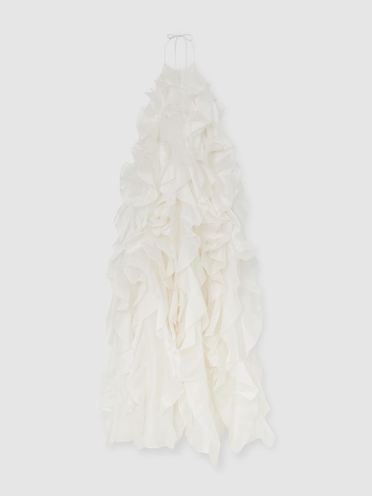 Reiss, Atelier Silk-Organza Ruffle Maxi Dress in Off White