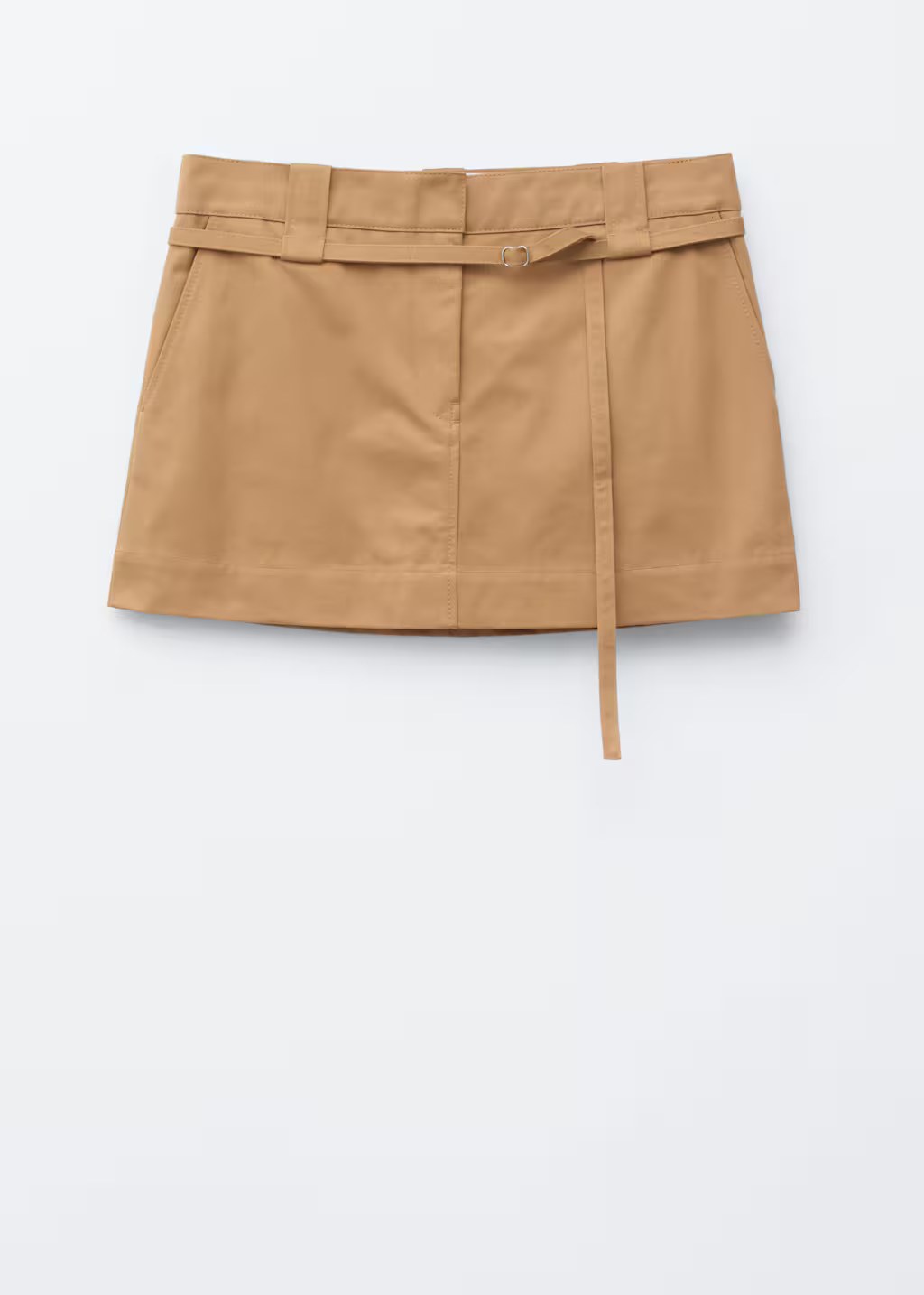 &other stories, COTTON TWILL BELTED MINI SKIRT