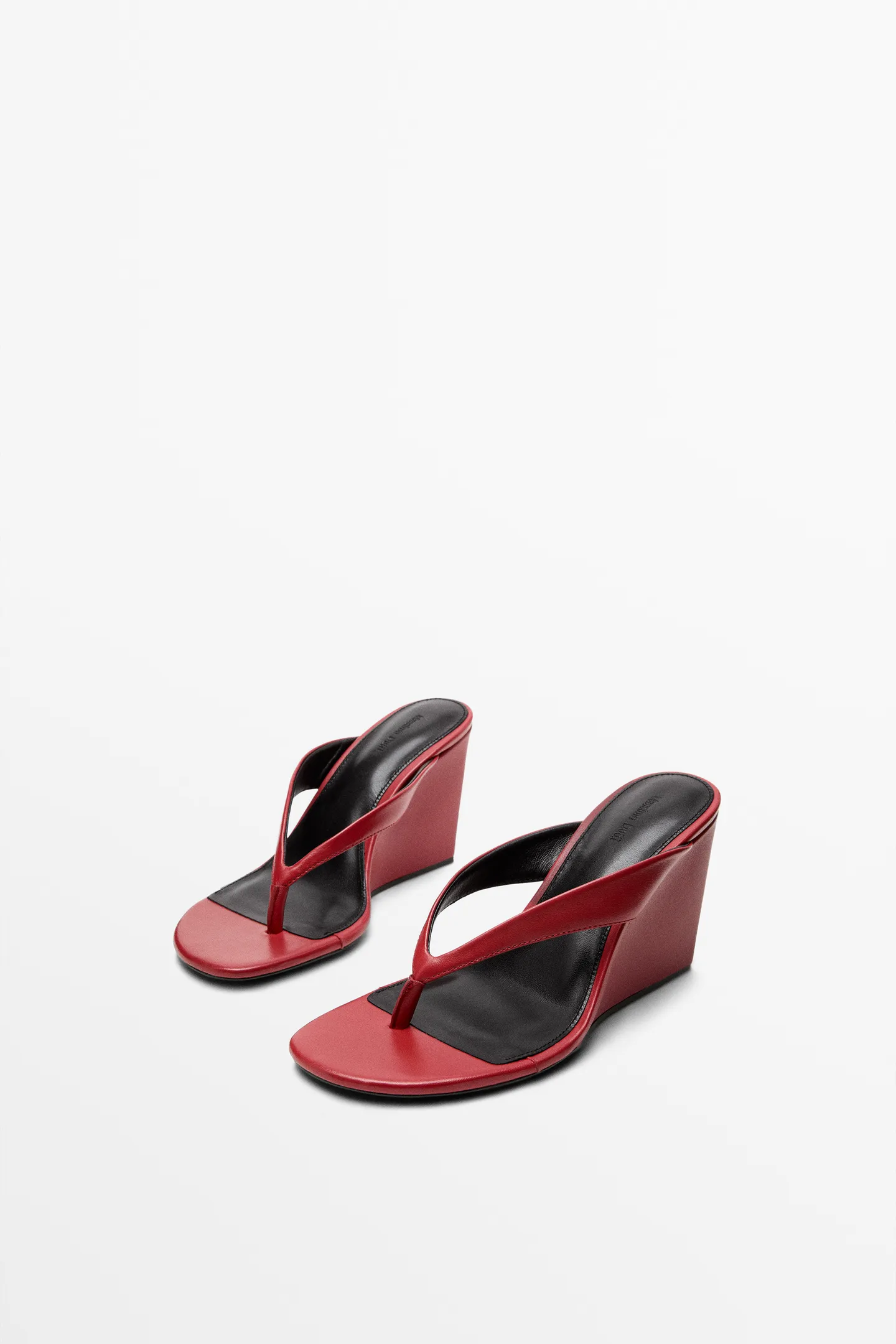 Massimo Dutti, LEATHER WEDGE SANDAL - MADE IN SPAIN