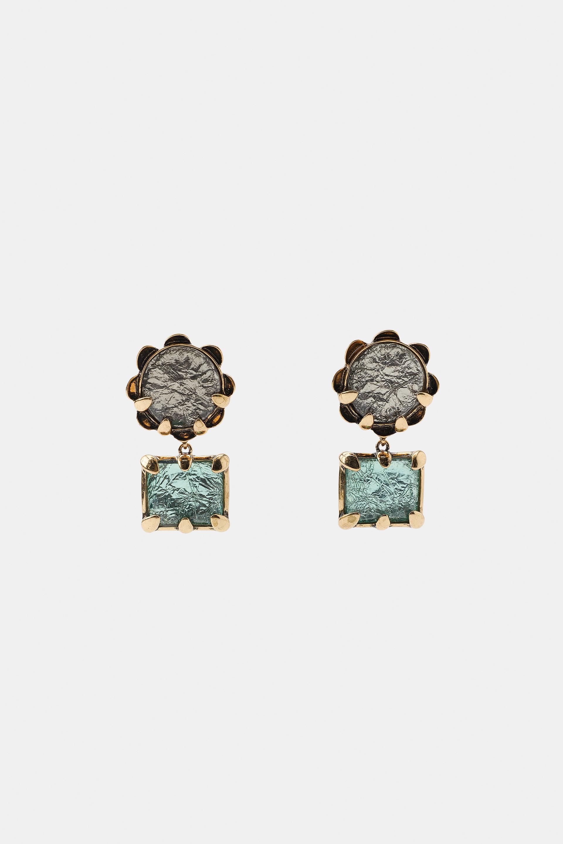 ZARA, DOUBLE SPARKLE EARRINGS