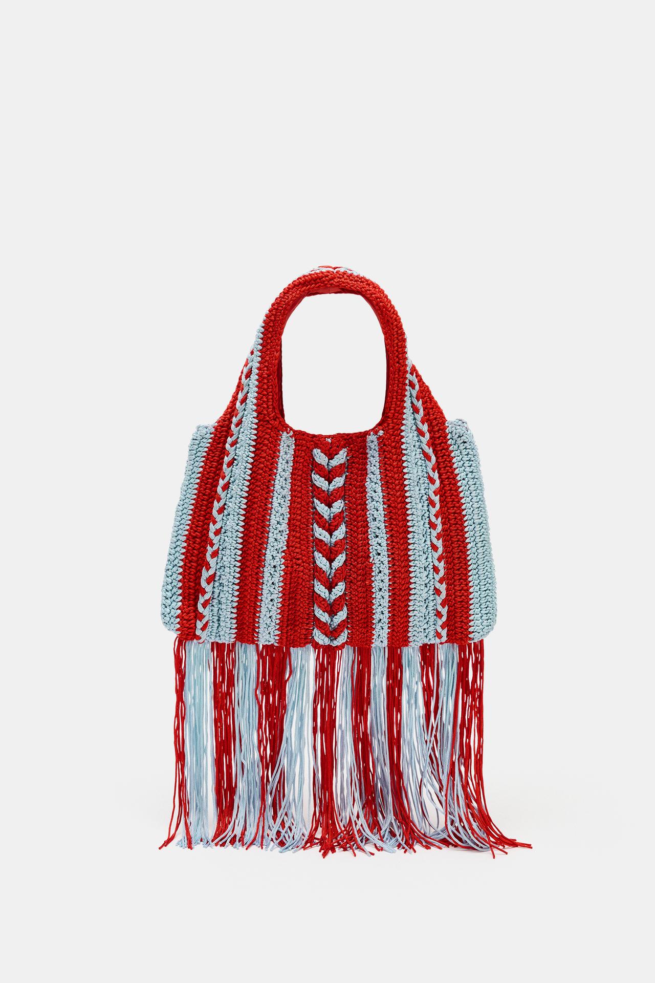 ZARA, CROCHET PRINT HANDBAG