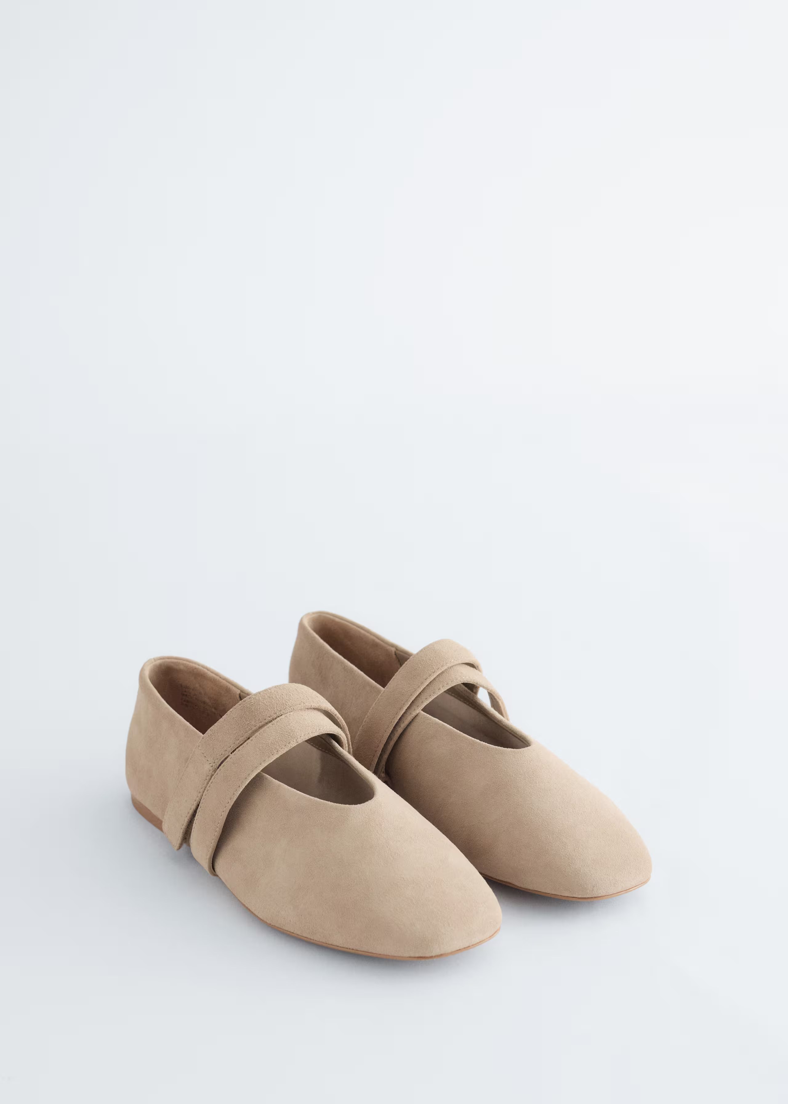 & Other Stories, CROSS-STRAP SUEDE BALLET FLATS