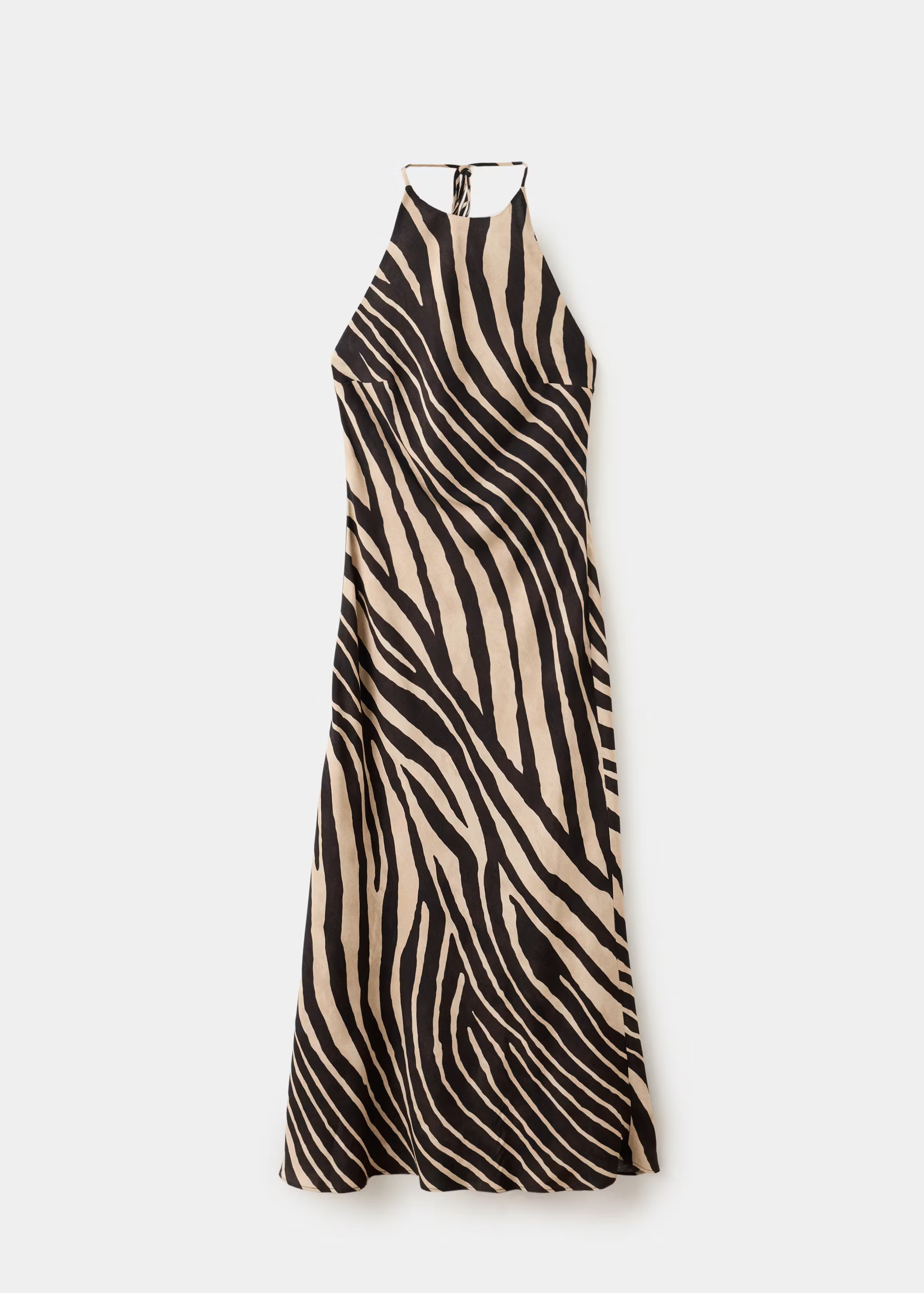 mango, HALTER ANIMAL PRINT DRESS