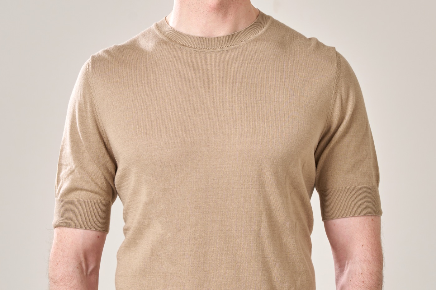 Before: a thin shirt shows every contour.