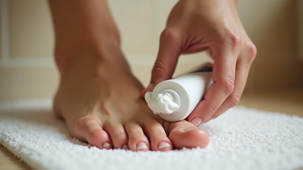 Applying urea cream to treat a plantar callus