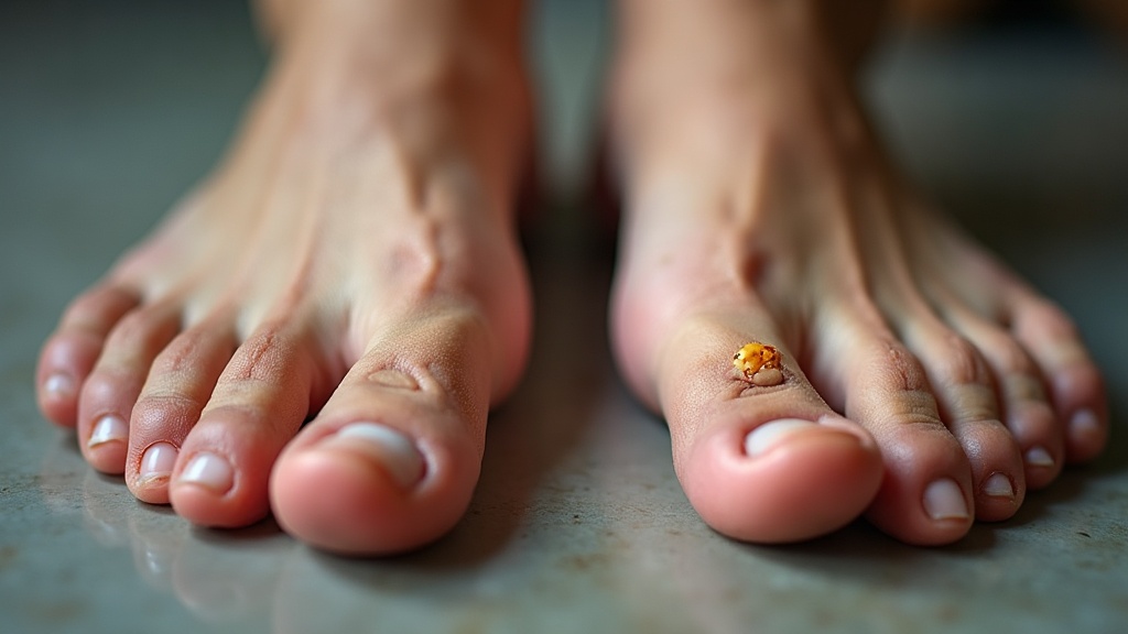 Corn vs callus comparison on bare foot