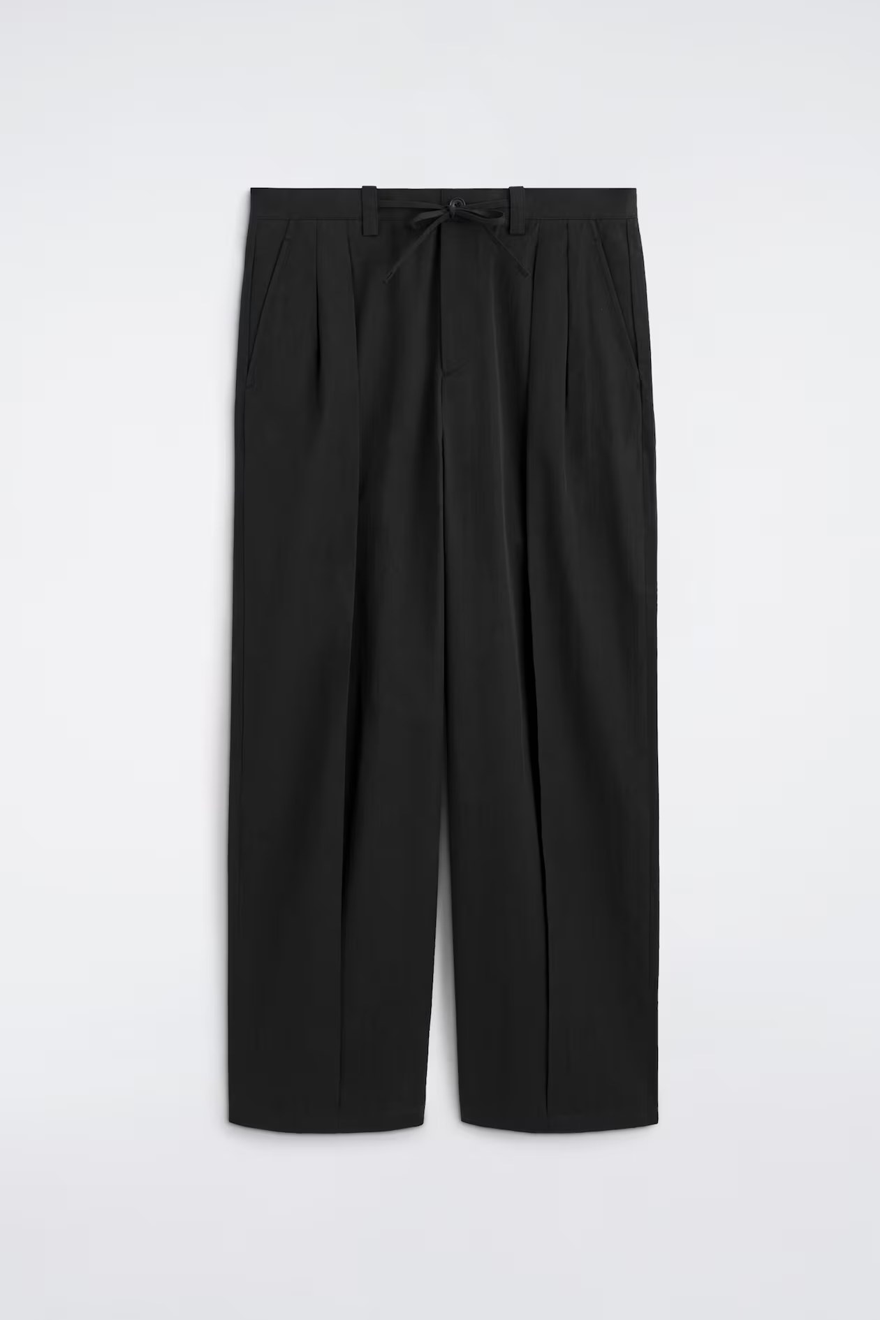 COS, COTTON RELAXED WIDE-LEG DRAWSTRING PANTS