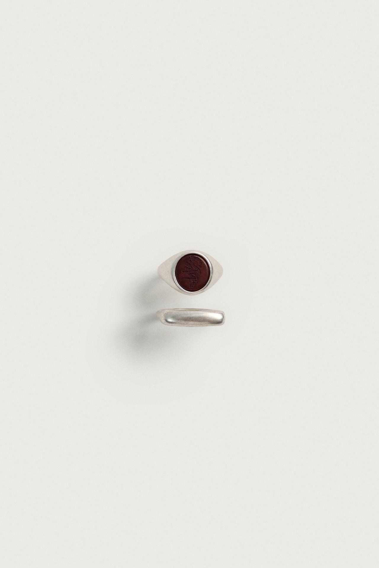 zara, PACK OF 2 MIXED METAL RINGS