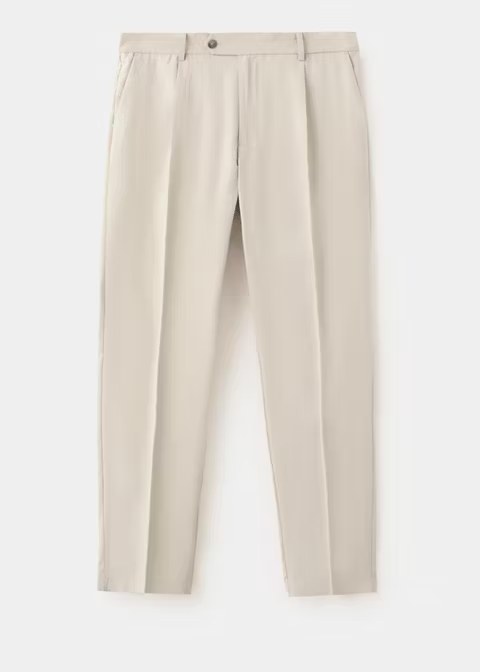 mango, REGULAR-FIT PLEATED PANTS