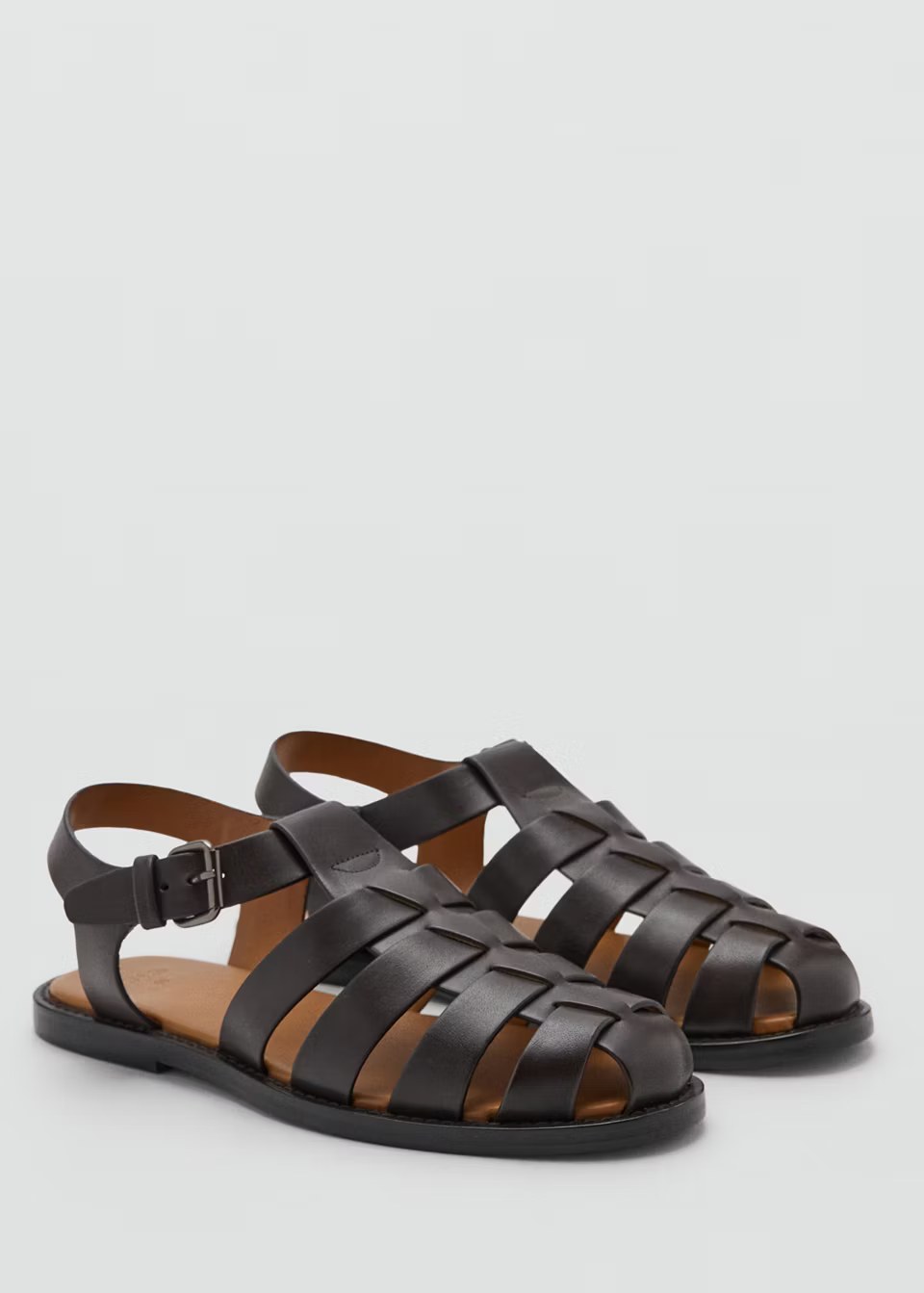 mango, 100% LEATHER FISHERMAN SANDAL Initial price struck through [US$ 139.99 ]