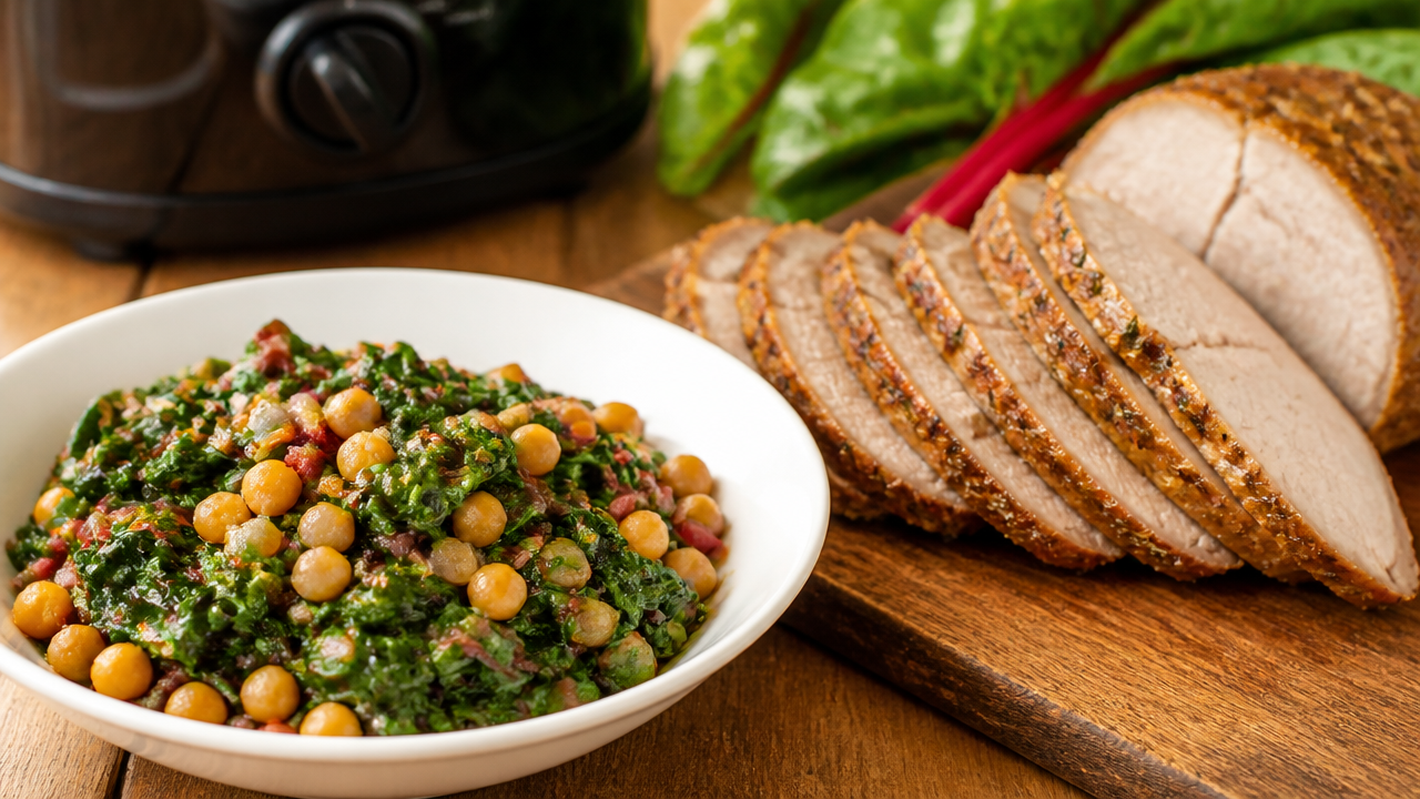 Quick and Easy Sauteed Swiss Chard With Chickpeas Recipe    Crock Pot Pork Loin