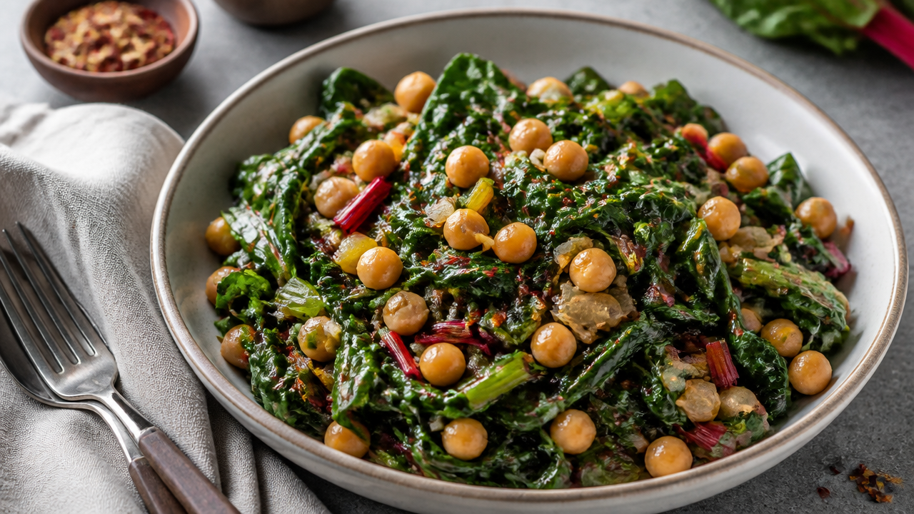 The Perfect Sauteed Swiss Chard With Chickpeas Recipe