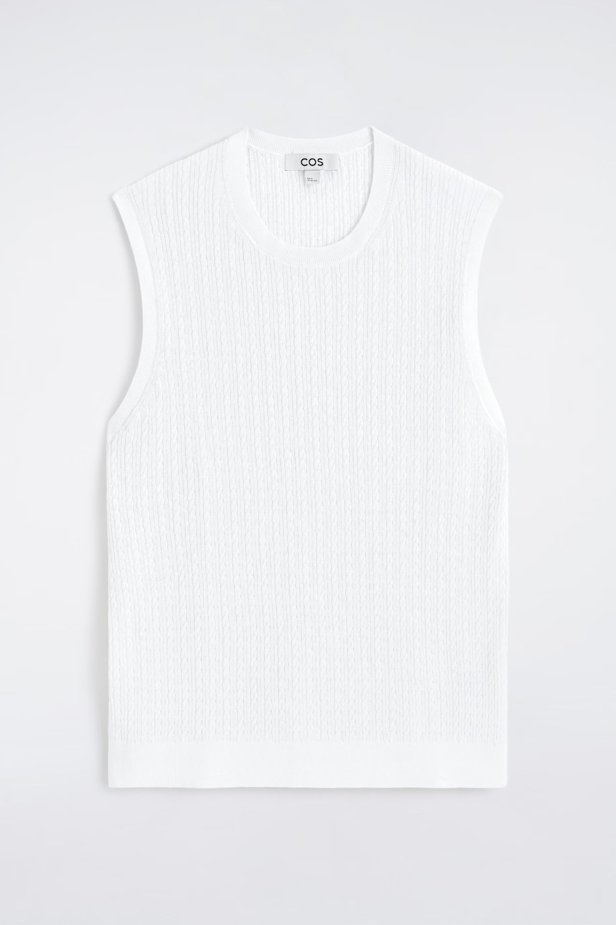 cos, CABLE-KNIT COTTON-LINEN TANK TOP