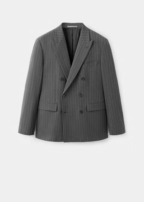 Mango, MONACO DOUBLE-BREASTED SLIM-FIT SUIT BLAZER