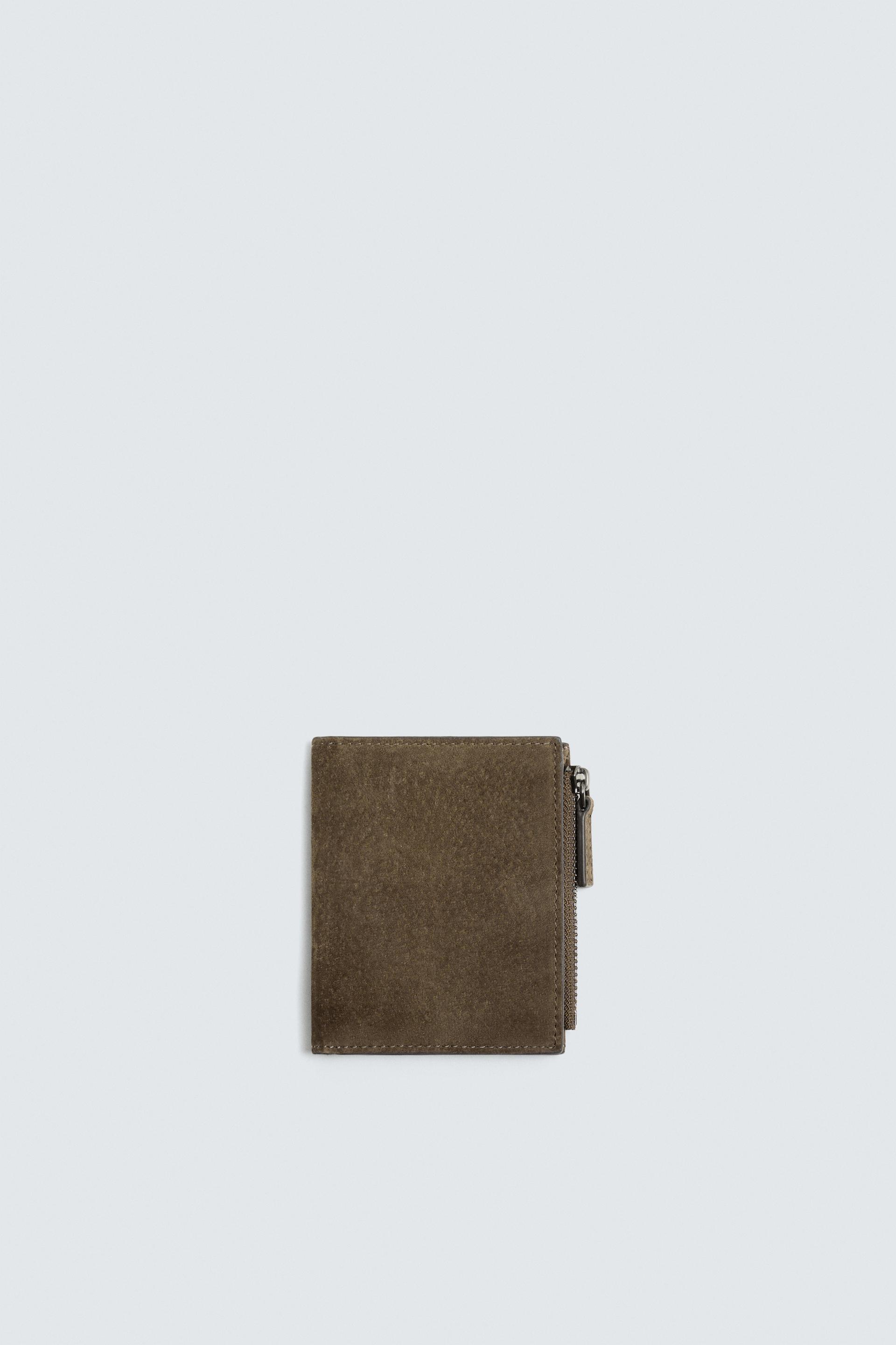 zara, LEATHER CARDHOLDER COIN PURSE