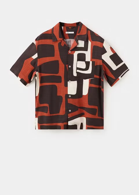 mango, PRINTED BOWLING SHIRT
