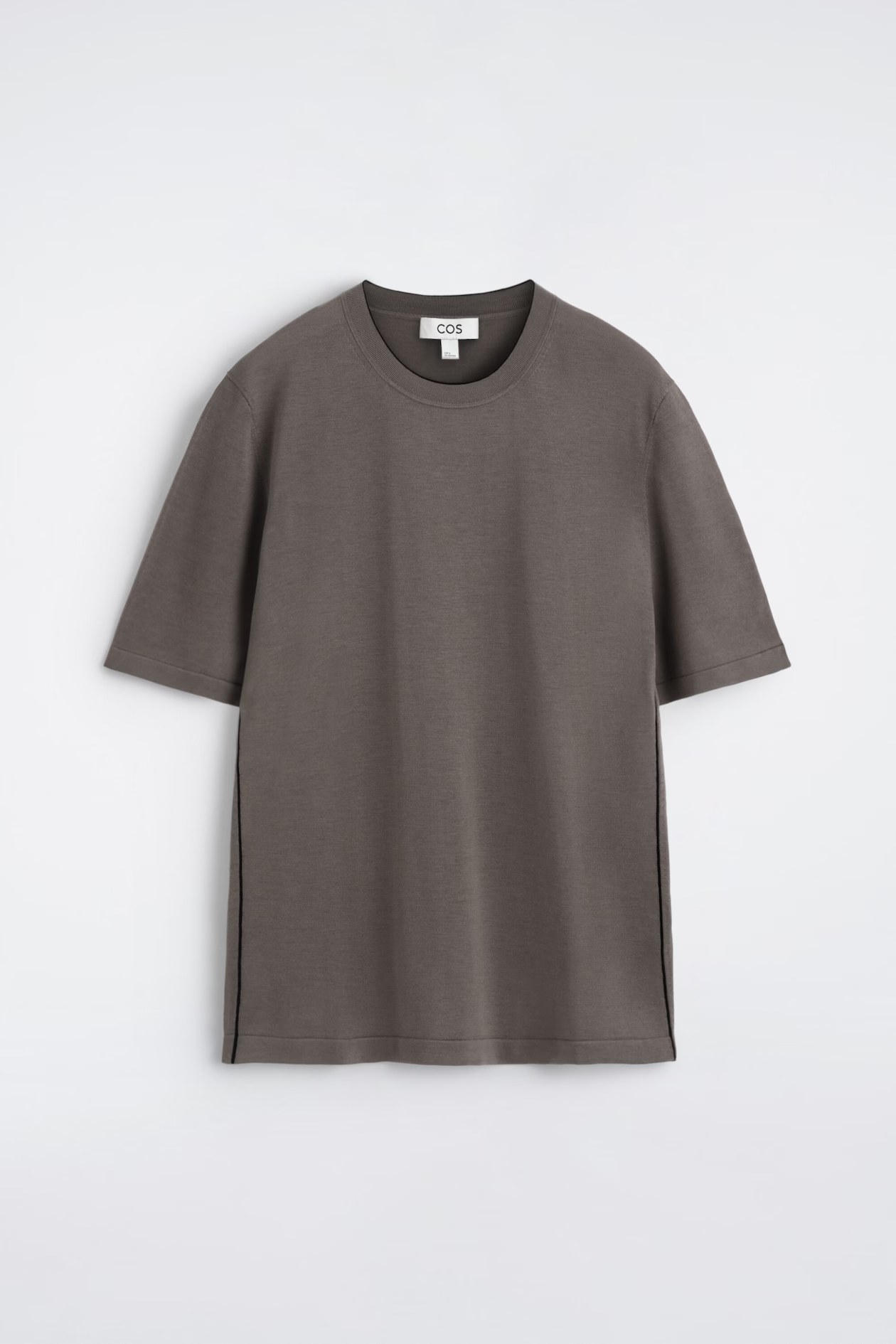 cos, CONTRAST-TIPPED SILK-COTTON T-SHIRT