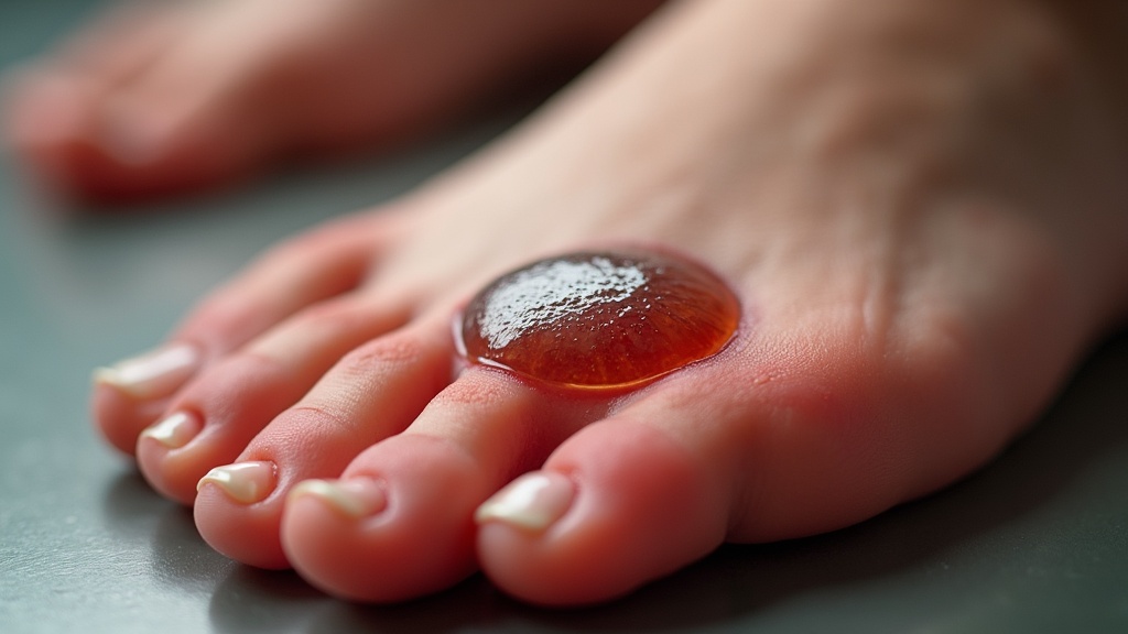 Intact blister on diabetic foot that should not be popped