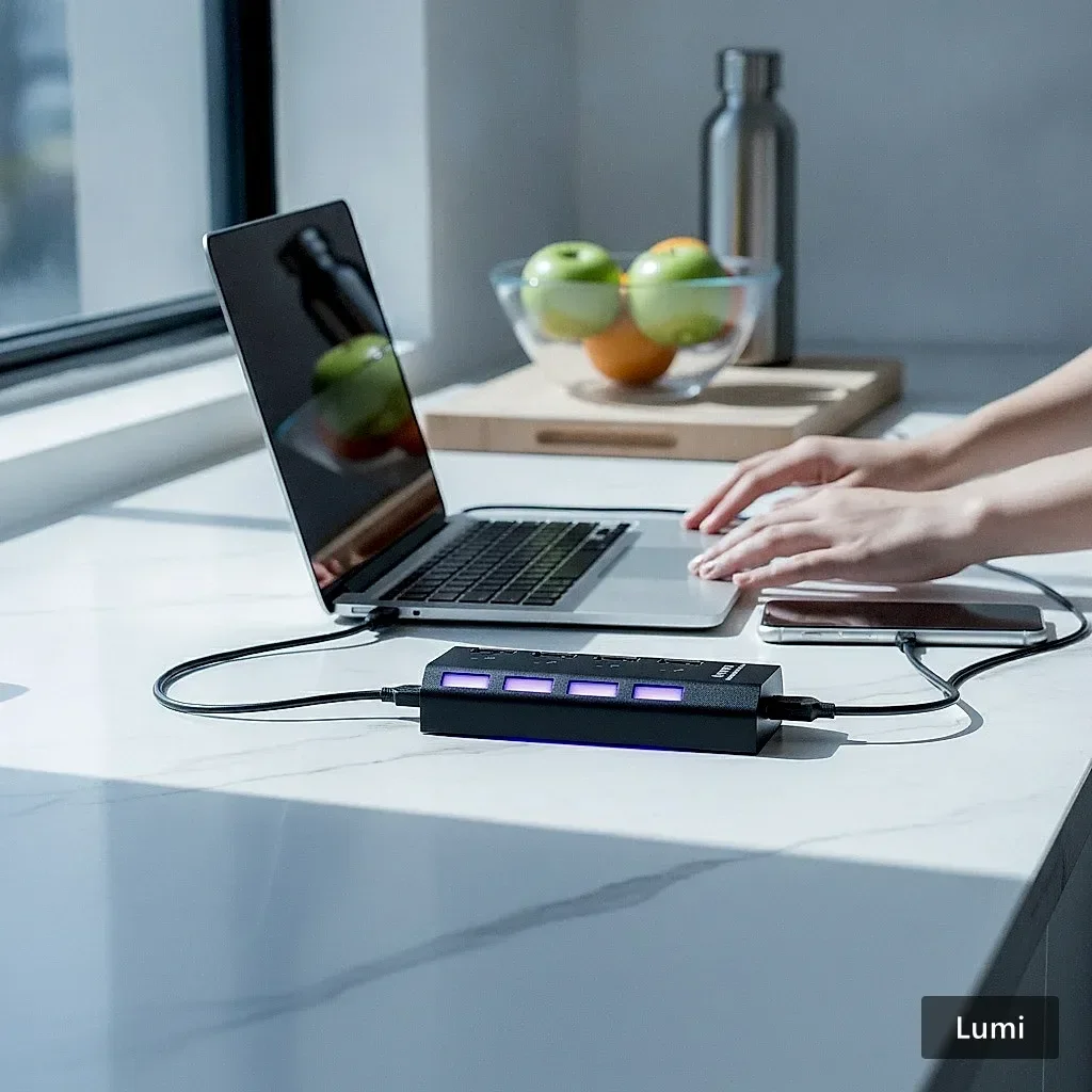 NoirFold USB Hub - Premium 4-Port Connectivity photo 2