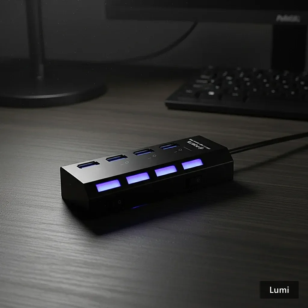 NoirFold USB Hub - Premium 4-Port Connectivity photo 1