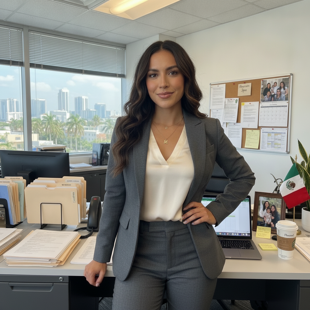Una jejecutiva top con traje profesional
