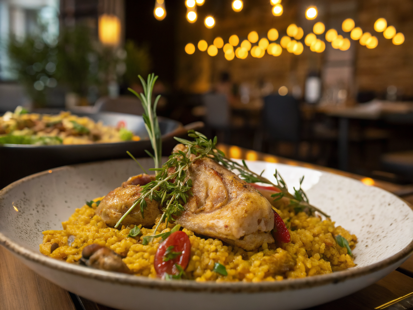 Chicken and Rabbit Paella with Saffron and Rosemary
