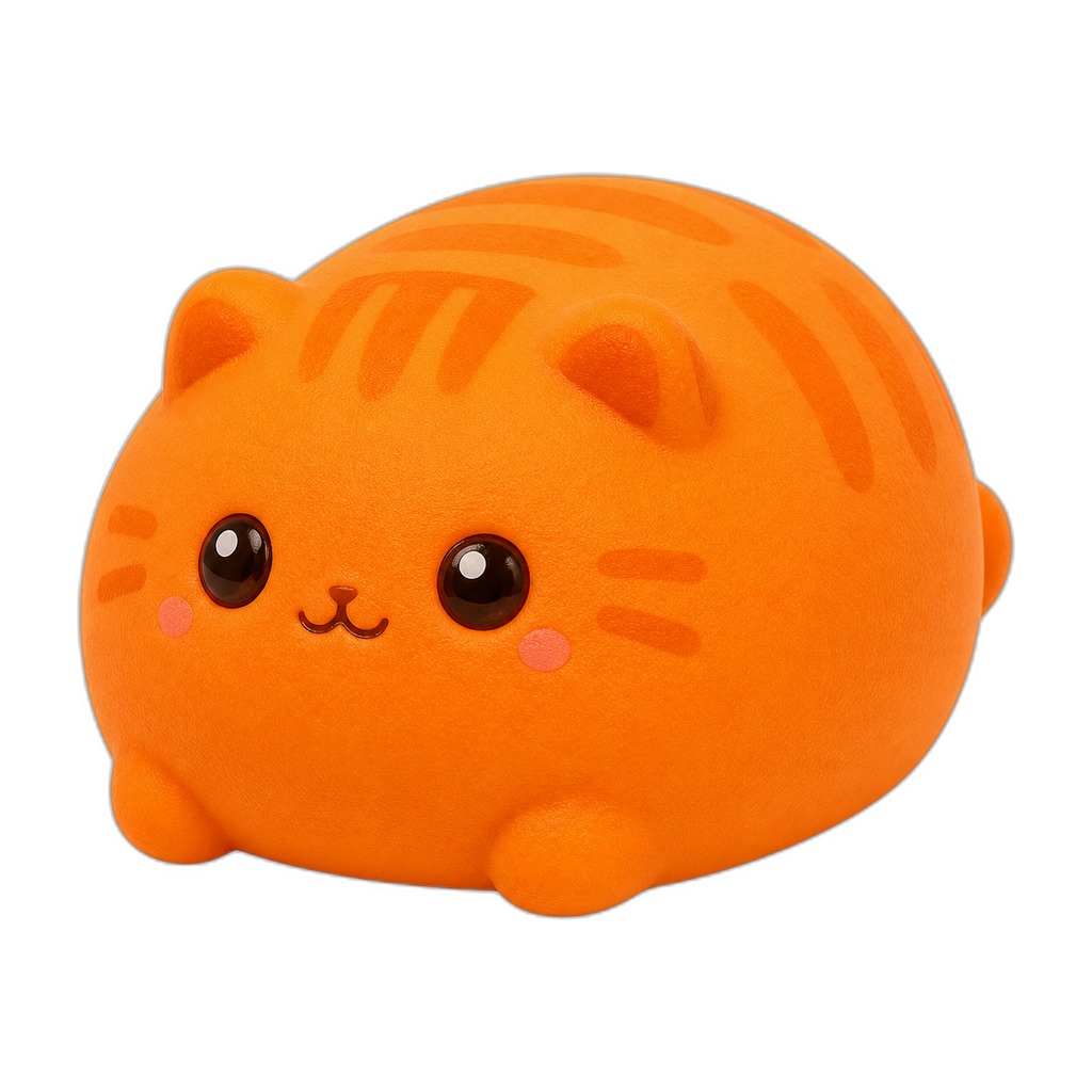 Sir Loafington — Sir Loafington is a rounded orange loaf, super squishy and huggable, ready for cozy playtime and gentle squeezes.