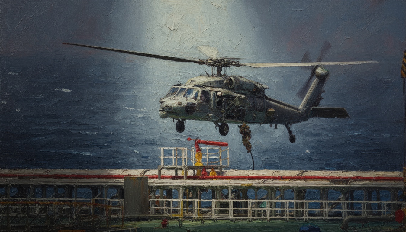 US Marines Board Commercial Tanker in Gulf of Oman
