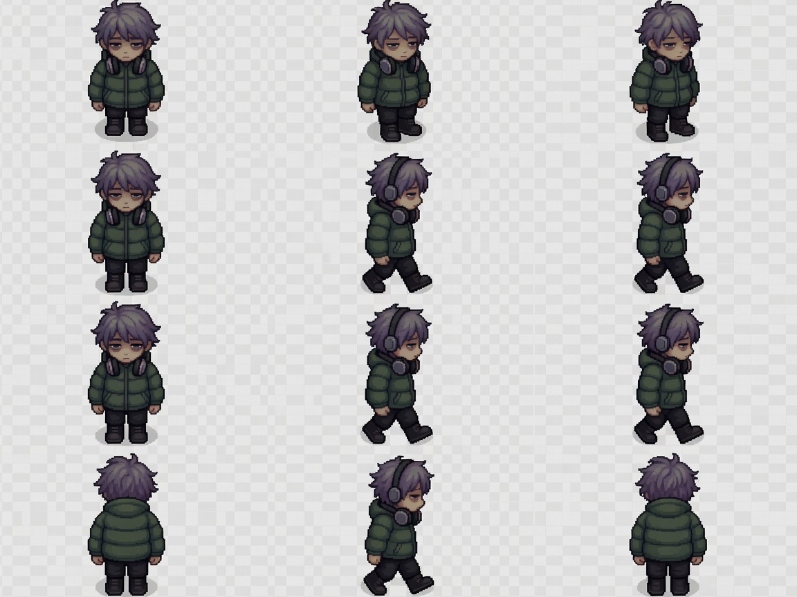 Hero Spritesheet - Top-down 4-dir walk cycles (3 / 4)