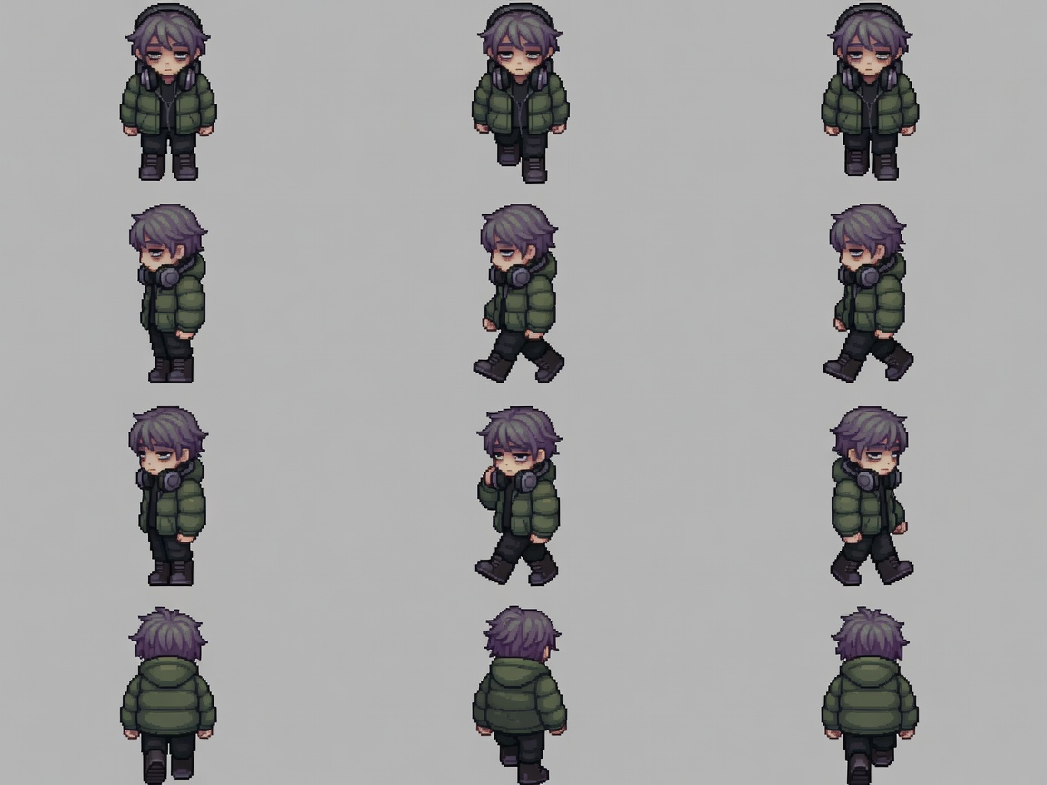 Hero Spritesheet - Top-down 4-dir walk cycles (2 / 4)