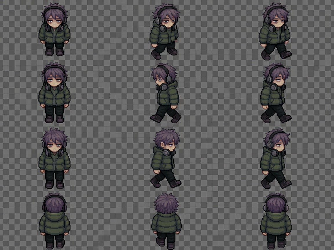 Hero Spritesheet - Top-down 4-dir walk cycles (4 / 4)