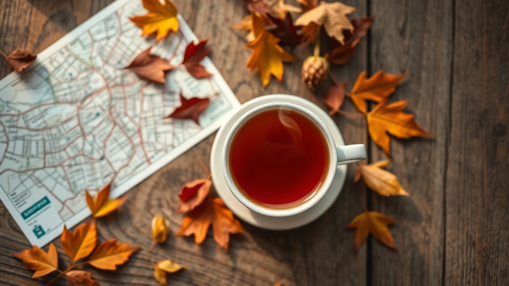 Tasse de thé chaud sur une table en bois avec ambiance alpine chaleureuse