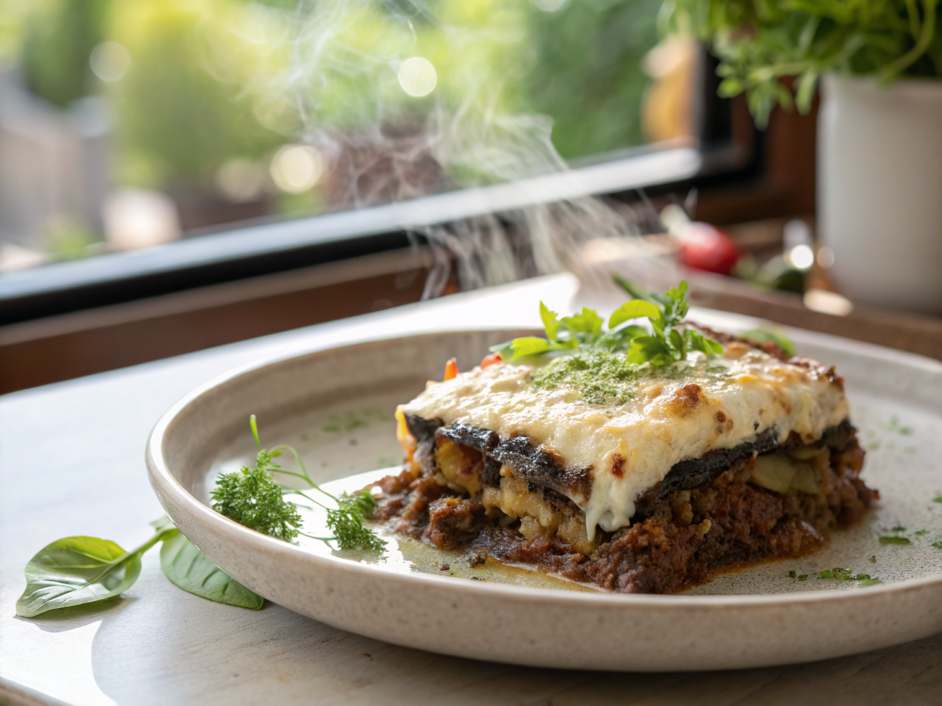 Lamb and Eggplant Moussaka with Yogurt Bechamel