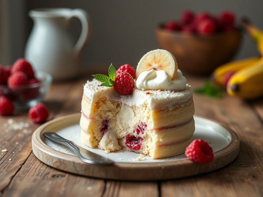 Moelleux Nuage Banane-Framboise : Goûter Maison Facile, Rapide et Allégé