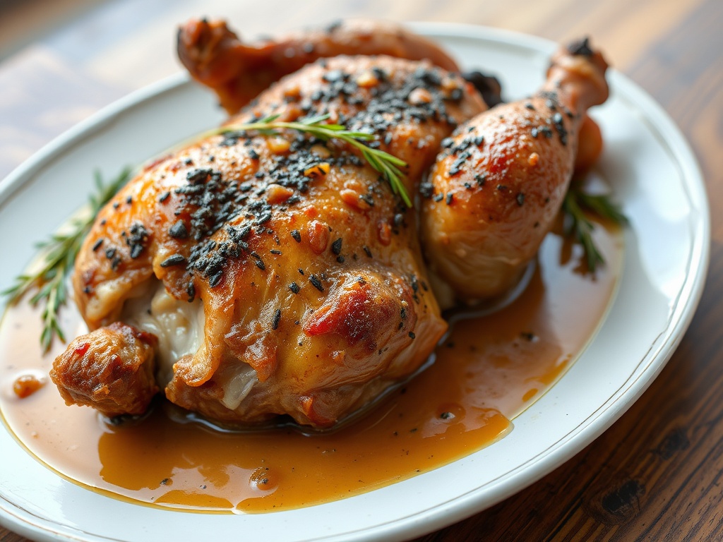Poulet Rôti Maison Façon Grand-Mère : Sauce Onctueuse à l'Ail Confit et Estragon (Recette Facile)